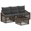 vidaXL Set Divano da Giardino 4 pcs Grigio polyrattan