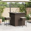 vidaXL Set Bar da Giardino 3 pz con Cuscini in Polyrattan Marrone