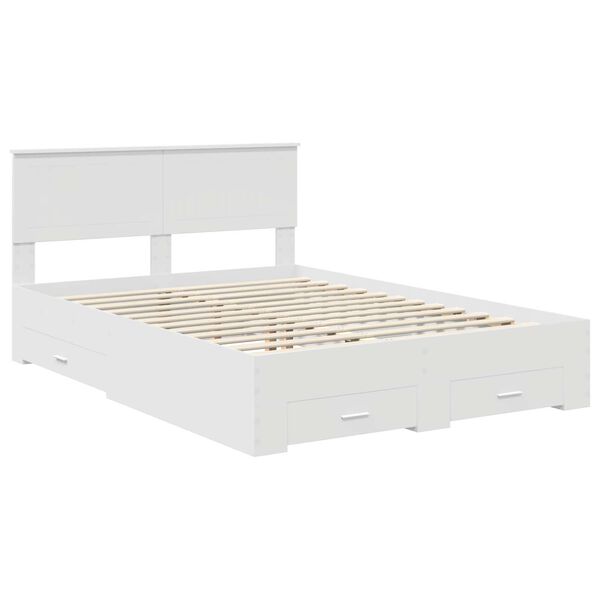 vidaXL Struttura del letto Bianco 140 x 200 cm Legno multistrato
