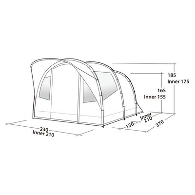 Easy Camp Tenda a Tunnel Edendale 400 per 4 Persone Blu