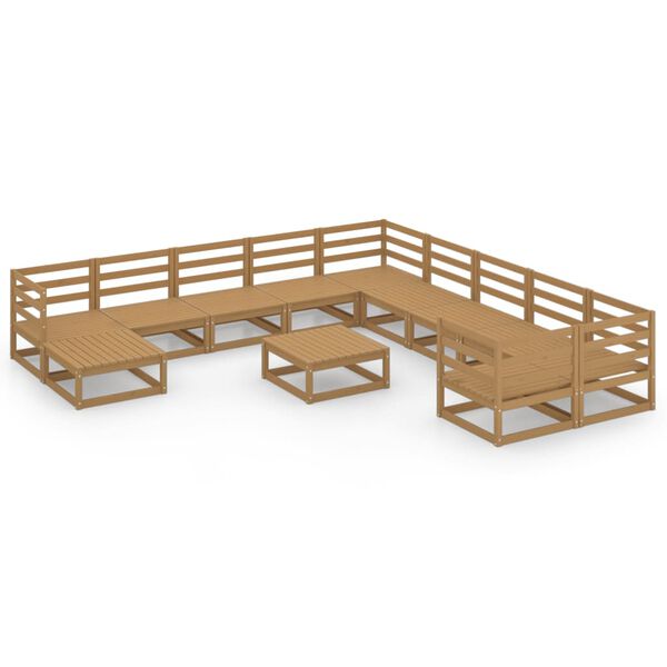 vidaXL Set Divani da Giardino 12 pz in Legno Massello di Pino