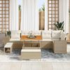 vidaXL Set Divano da Giardino 9 pcs Beige e Crema polyrattan