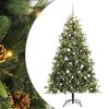 vidaXL Albero di Natale artificiale pieghevole con coni Verde 180 cm