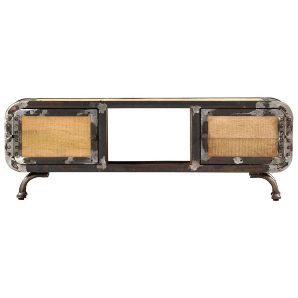 vidaXL Mobile Porta TV 120x30x42 cm in Legno Massello di Mango