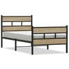 vidaXL Giroletto senza Materaso in Metallo Rovere Sonoma 107x203 cm