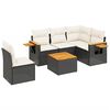 vidaXL Set Divano da Giardino 6 pz con Cuscini Nero in Polyrattan