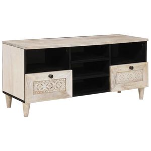 vidaXL Mobile TV con cassetto Bianco Sbiancato 100 x 33 x 46 cm