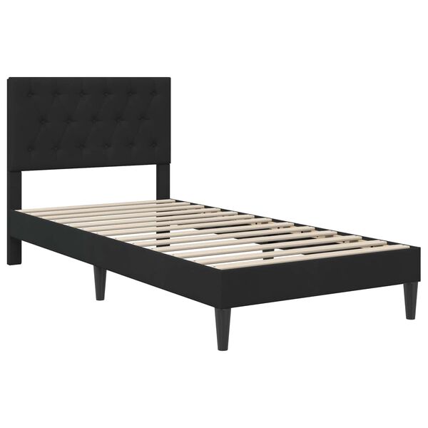 vidaXL Struttura letto con materasso Nero 80 x 200 cm Velluto