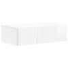 vidaXL Tavolino da Parete Laterale Bianco Lucido 59 x 34,5 x 17 cm