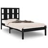 vidaXL Giroletto in Legno Massello Nero 75x190 cm Small Single
