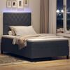 vidaXL Letto a Sorgente LED Grigio scuro 120 x 190 cm Tessuto