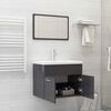vidaXL Set Mobili da Bagno 2 pz Grigio Lucido in Legno Multistrato