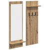 vidaXL Appendiabiti a muro A parete Rovere artigianale 70 x 10 x 90 cm