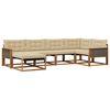 vidaXL Set di divani da esterno con cuscino 6 pcs Naturale e Beige