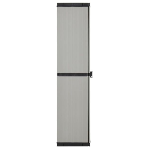 vidaXL Armadietto da Giardino con 3 Ripiani Grigio e Nero 34x40x168 cm