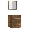 vidaXL Mobile da Bagno con Specchio Rovere Fumo 41x38,5x48 cm