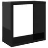 vidaXL Mensole Parete a Cubo 2 pz Nero Lucido 30x15x30 cm
