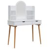 vidaXL Set Tavolo da Trucco FAUSKE 4 pz Bianco 100 x 50 x 143 cm