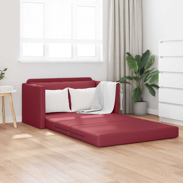 vidaXL Divano letto 110cm Rosso Vino Pelle Artificiale