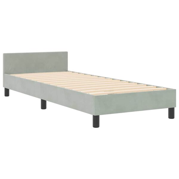 vidaXL Letto a molle con testiera Grigio chiaro 80 x 200 cm Velluto