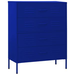 vidaXL Cassettiera Blu Marino 80x35x101,5 cm in Acciaio