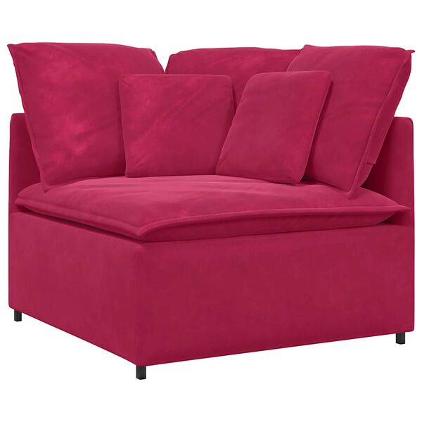 vidaXL Modulo Angolare Divano Modulare con Cuscini Rosso Vino 100 cm