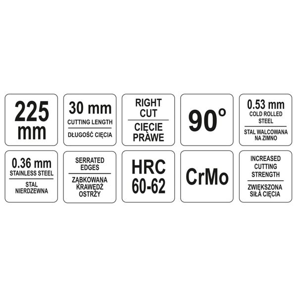 YATO Cesoia Offset Verticale Taglio a Destra 225 mm Verde