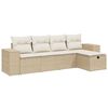 vidaXL Set Divano da Giardino 5 pz con Cuscini Beige in Polyrattan