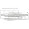 vidaXL Giroletto con Testiera e Pediera Metallo Bianco 193x203 cm