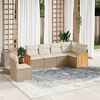 vidaXL Set Divano da Giardino 6 pz con Cuscini Beige in Polyrattan