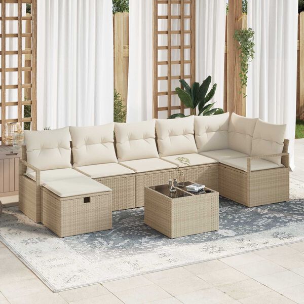 vidaXL Set di divani con cuscino 4 pcs polyrattan