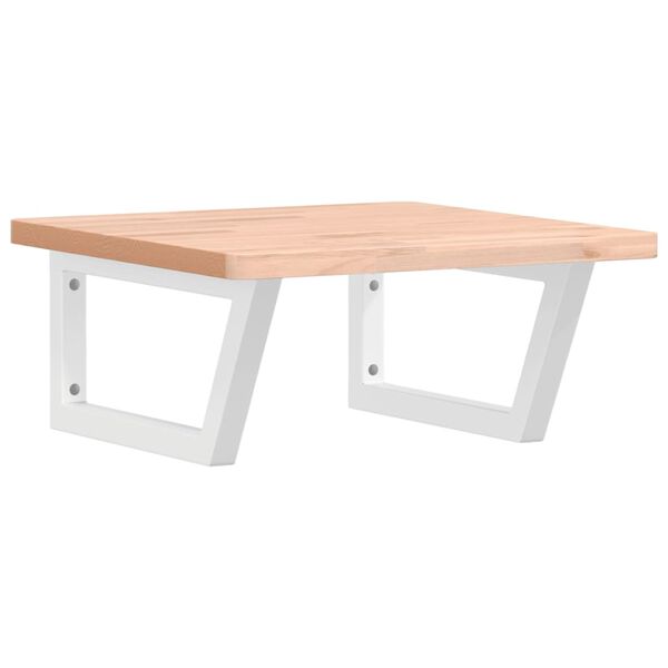 vidaXL Ripiano a Parete per Lavabo in Acciaio e Massello di Faggio