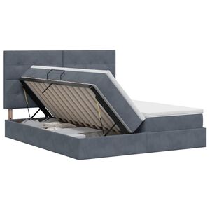 vidaXL Letto con Contenitore Grigio Scuro 200 x 200 cm Velluto