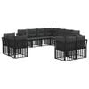 vidaXL Set di divani da esterno 11 pcs Nero e Grigio scuro Poliestere