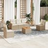 vidaXL Set Divano da Giardino 6 pz con Cuscini Beige in Polyrattan
