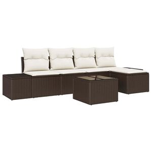 vidaXL Set Divano da Giardino 5 pcs Marrone e Crema polyrattan