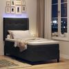 vidaXL Letto a molle con materasso Nero 90 x 190 cm Velluto