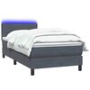 vidaXL Letto a Molle con Materasso e LED Grigio Scuro 90x220 cm Velluto