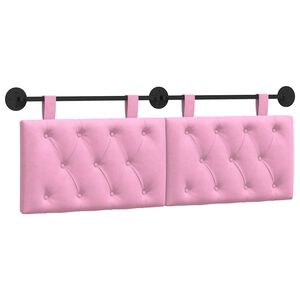 vidaXL Testata appesa Montaggio a parete Rosa 150 x 55 x 7 cm Tessuto
