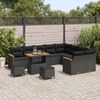 vidaXL Set Divano da Giardino 12 pcs Nero Rattan in Polipropilene