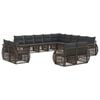 vidaXL Set Divano da Giardino 13 pz Grigio e Grigio Scuro polyrattan
