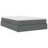 vidaXL Letto con contenitore e materasso Grigio scuro 140 x 190 cm