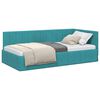 vidaXL Cornice del letto ad angolo Turchese 100 cm x 200 cm Velluto