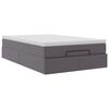vidaXL Struttura Letto Pouf con Materasso Grigio 120x200 cm Similpelle