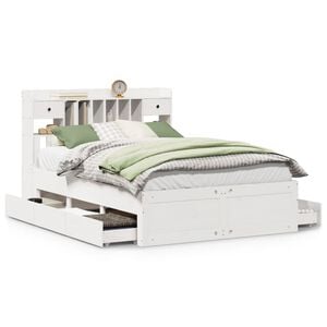 vidaXL Letto Libreria senza Materasso Bianco 160x200 cm Legno di Pino