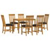 vidaXL Set da pranzo 7 pz Nero Legno di Quercia Massello