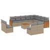 vidaXL Set Divano da Giardino 13 pz con Cuscini Beige in Polyrattan