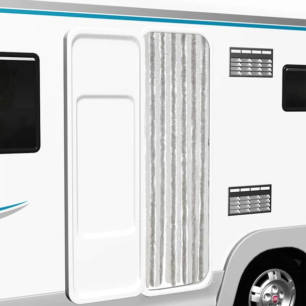 vidaXL Tenda Antimosche Grigio Chiaro e Bianco 56x185 cm in Ciniglia