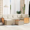 vidaXL Set Divani da Giardino 7 pz con Cuscini Beige in Polyrattan