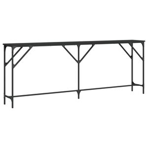vidaXL Tavolino Consolle Nero 200x29x75 cm in Legno Multistrato